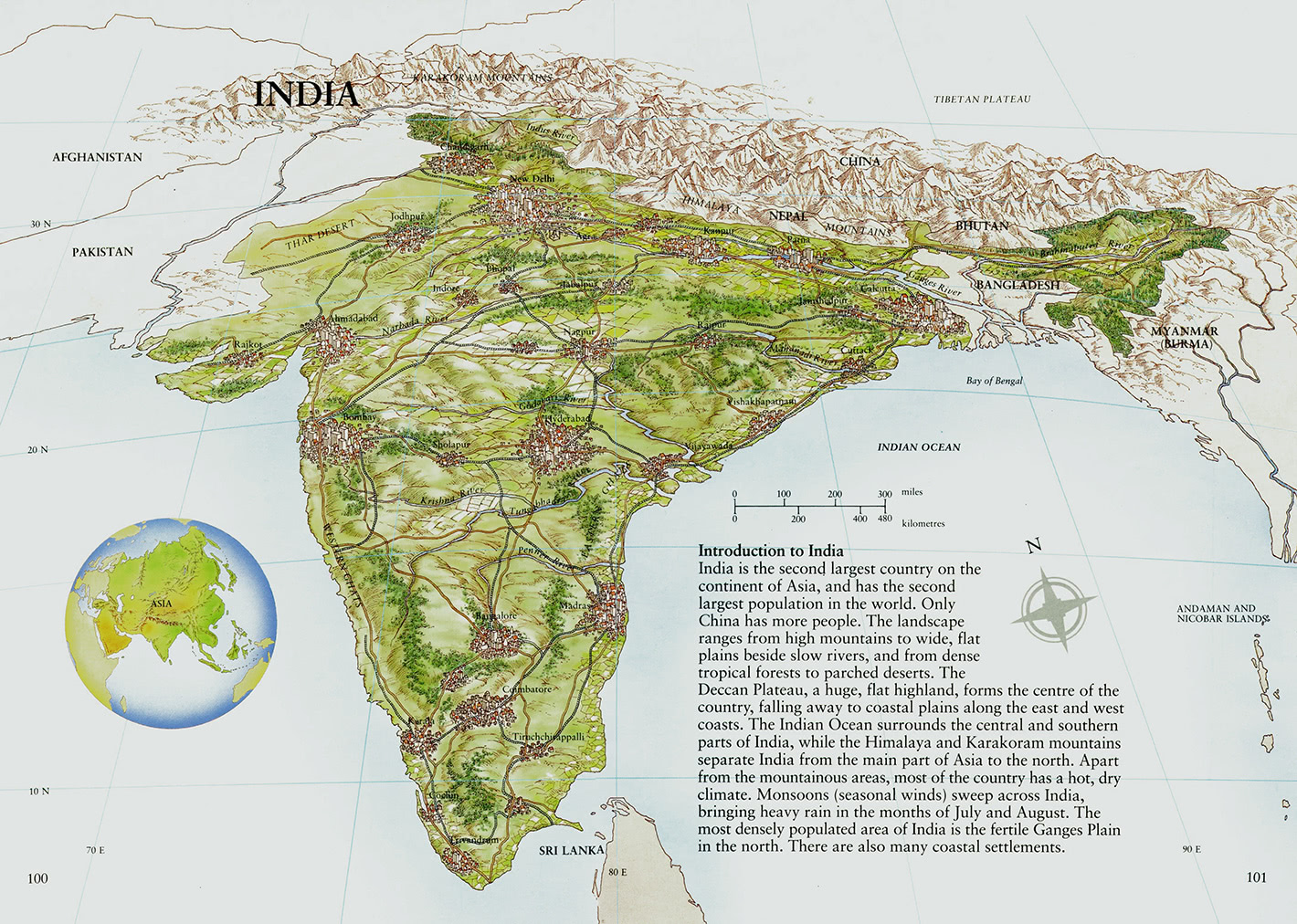 Bill Donohoe - Illustrator - India Relief Map